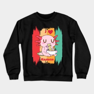 Axolotl Eating Ramen Crewneck Sweatshirt